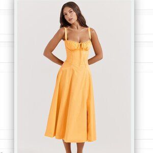 NWT House of CB - Carmen Tangerine Bustier Sundress - Large Bust